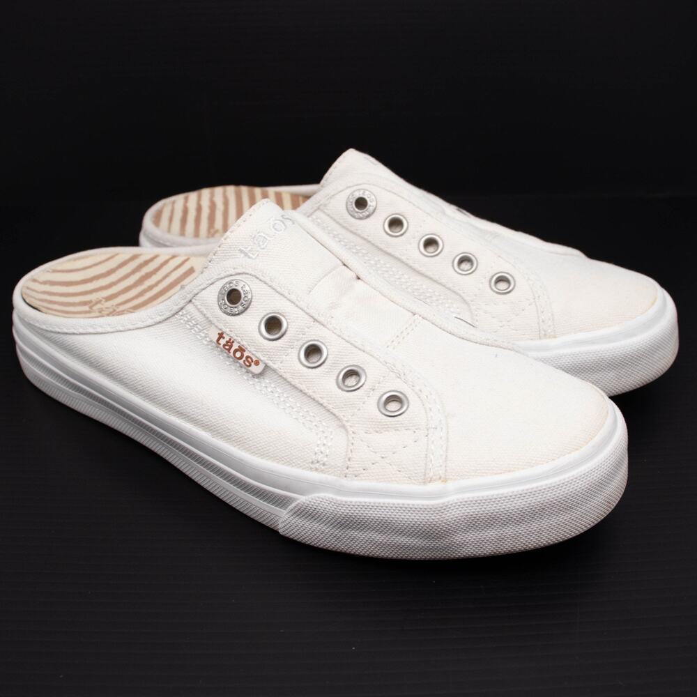 Taos EZ Soul Womens SIZE 7 White Slip On Sneaker Mule Shoes